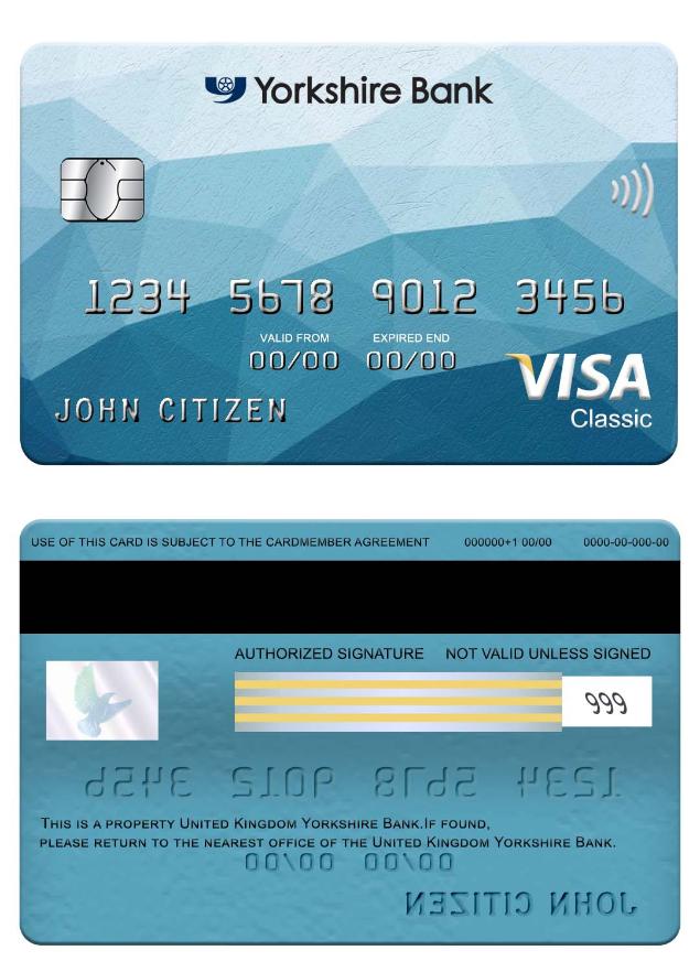 United Kingdom Yorkshire Bank visa classic card